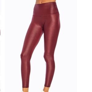 NWT Marika Cammy Shine Wine Red Finish Leggings Large